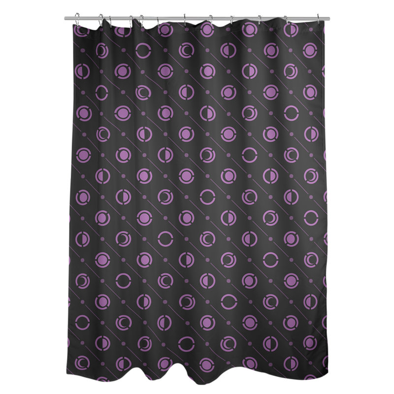 Rideau de douche à phases simples classic moon Noira Gothard, Mauve foncé / noir