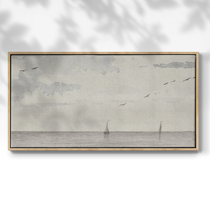 Nautical Series-CCL XXVI - Toile tendue avec châssis encadré - Prêt à être accroché, H 17 po x l 33 po, Blanc
