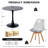 5-Piece Modern Dining Set, 31.5" Black Round Tulip Table with 4 Clear Grey Acrylic Chairs-1637740280-1637740287