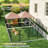 Large Outdoor Dog Kennel with 2 Rooms, Rotating & Adjustable Height Bowls, 13.5' x 9.4' x 5.1'