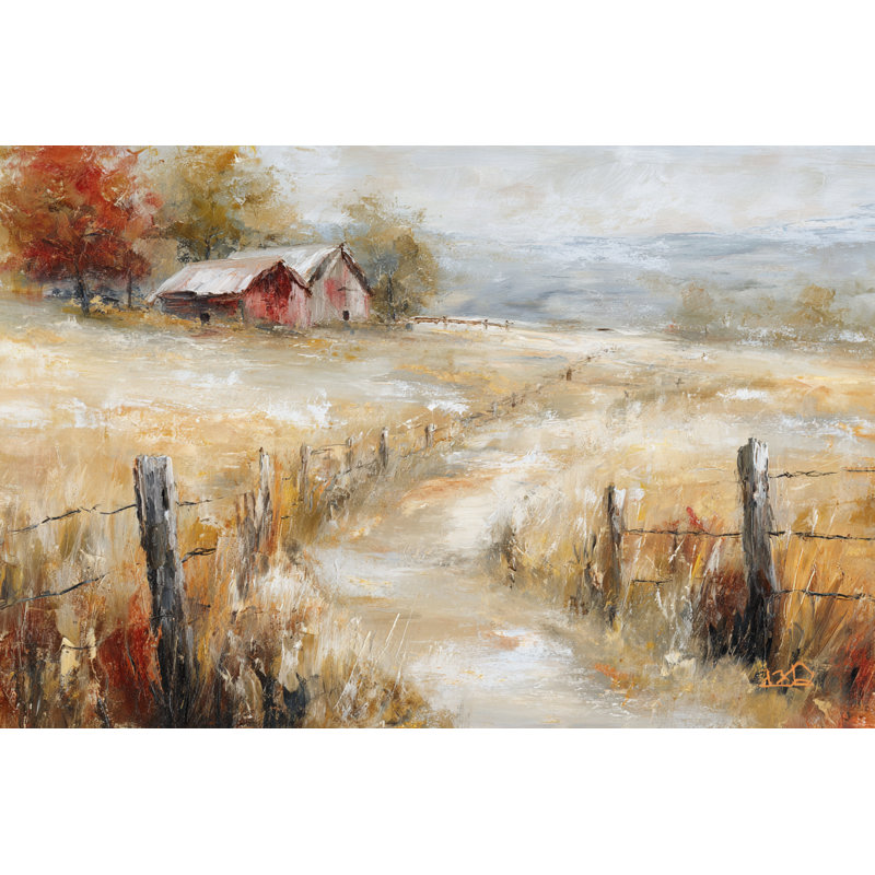 «The Long Way Home», art mural sur toile de paysage campagne américaine, 24"H x 36"W x 1.5"D