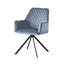 Chaise de bureau moderne, base en métal capitonnée losange bleu noir