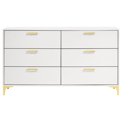 Commode 6 tiroirs Paulk - blanc