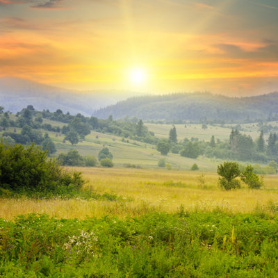 Mountain Landscape by AlinaMD - Wrapped Canvas Print
