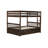 Full Over Full Rubber Wood Convertible Bunk Bed with Twin Trundle, Ladder & Guardrails-327504145