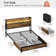 Antioch Bed Frame with 2 Bedside Drawers & 2 Underbed Drawers, Modern Bed with Outlet & LED Light