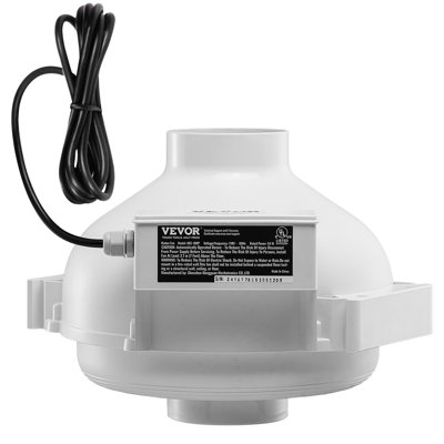 4 To 3.5 Inch Radon Fan Installation Kit, Quiet 260CFM Radon Mitigation Fan System Kit With 2 Couplers, Pressure Indicator, Waterproof Inline Duct Fan Exhaust Fan For Indoor Outdoor Ventilation
