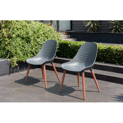 Clegg Outdoor Patio 2pc FSC Certified Wood Dining Chairs