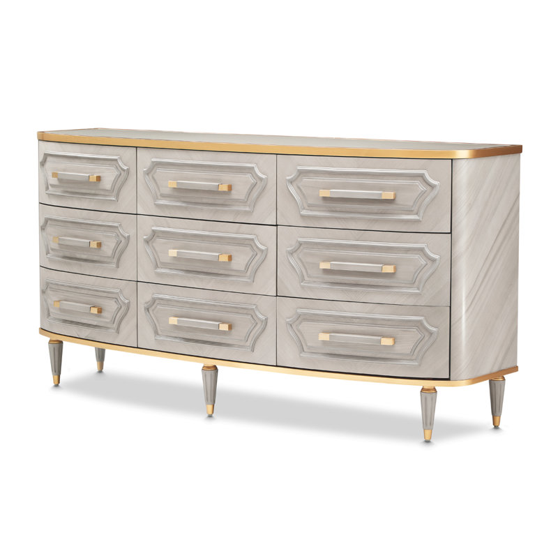 Commode 9 tiroirs St. Charles - gris tourterelle