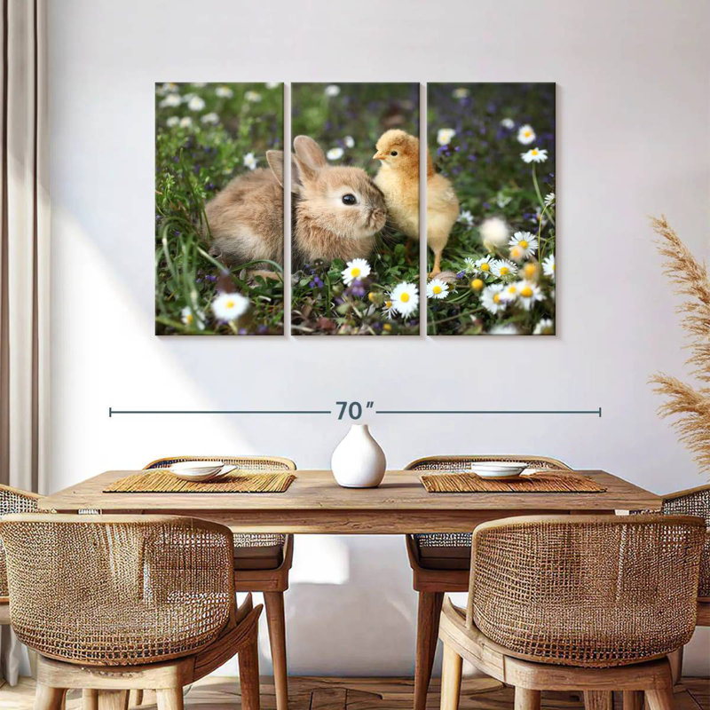 Cute Animals With Chamomile, 36" H x 57" W