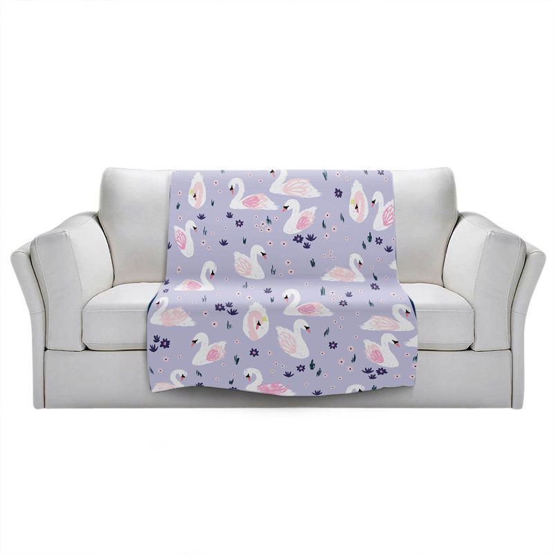  Couverture Swans, 51 po x 60 po, Mauve clair