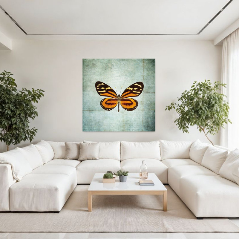 Art français de papillon contemporain français, H 48 po x l 48 po