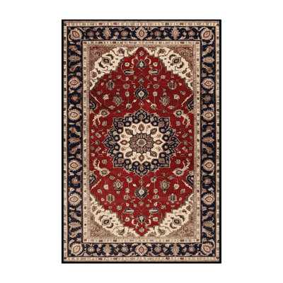 Machine Washable Persian Black Area Rug