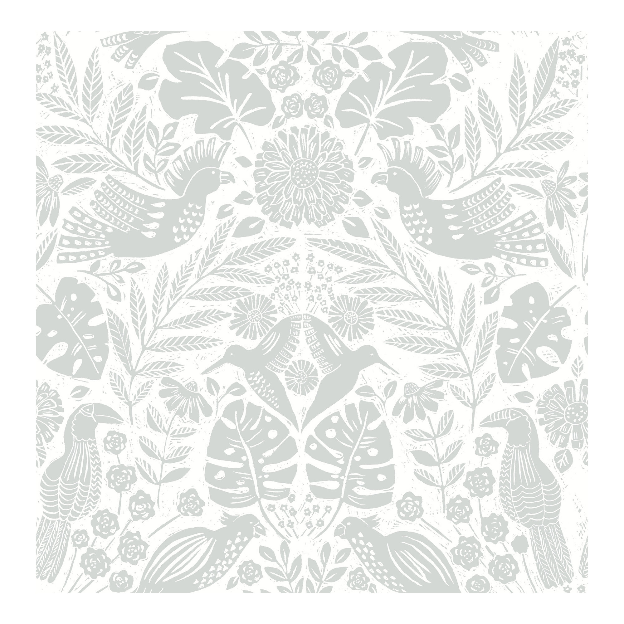 Pomona Floral Wallpaper, Light Gray