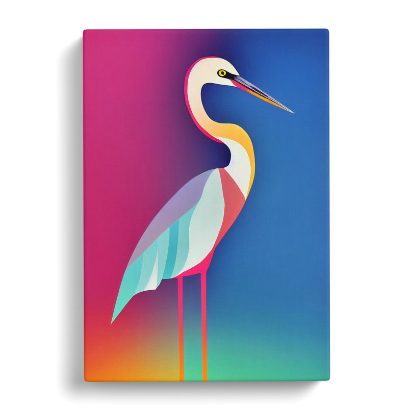 Heron Bird - Wrapped Canvas, 76cm H x 50cm W x 3cm D