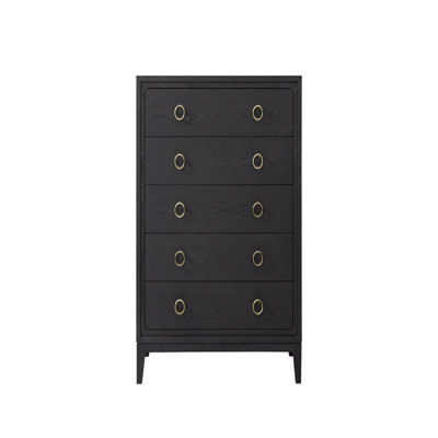 Commode 5 tiroirs au fini poivre