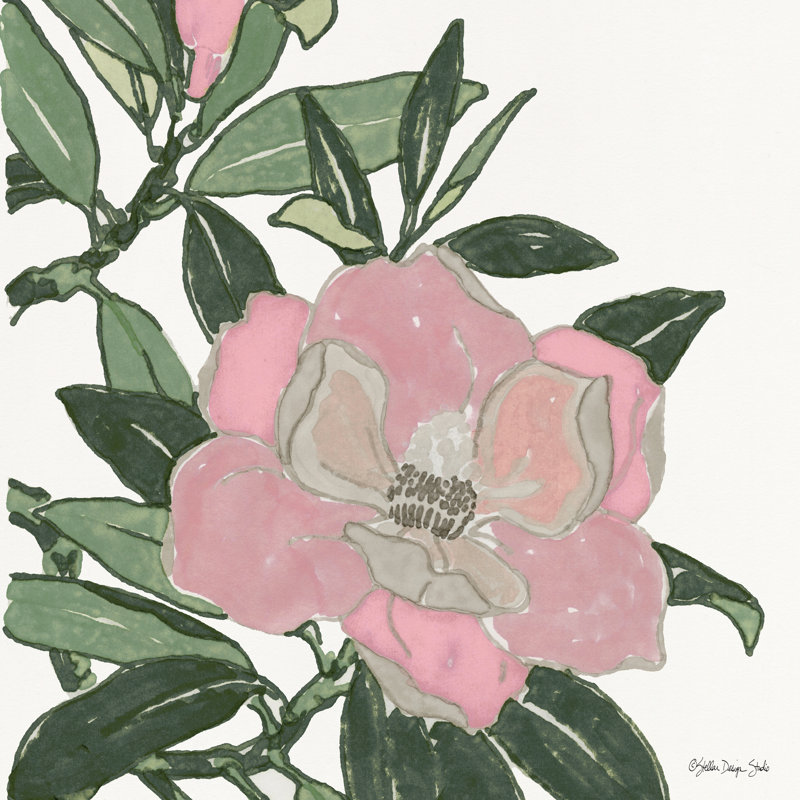 Étude florale par Stellar Design Studio - impression, H 20 po x l 20 po, Gold Single Picture Framed Paper with Mat