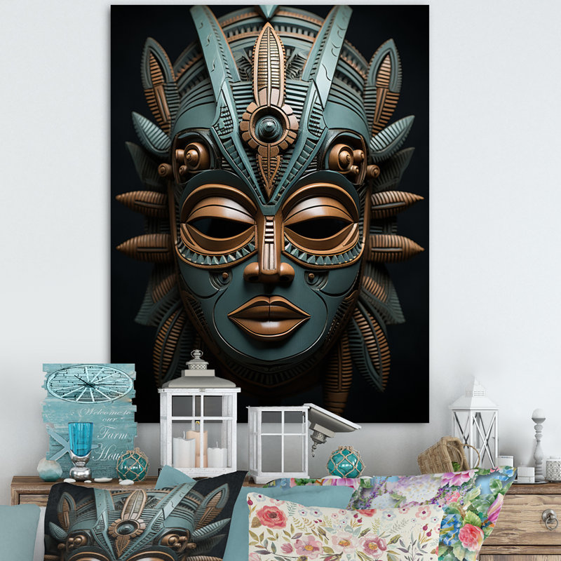 Masque Lochart, H 44 po x l 34 po x P 1,5 po, Toile tendue