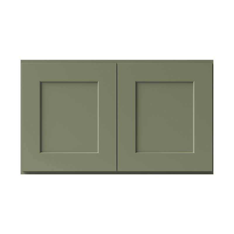 Armoire de cuisine en bois massif prête à assembler, H 18 po x l 30 po x P 12 po, Vert sauge