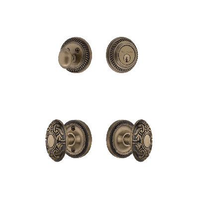 Nostalgic Warehouse Rope Rosette Entry Set with Victorian Knob