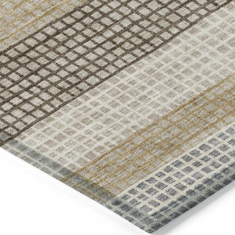 Tapis extérieur lavable rayé beige et ivoire 10 pi x 14 pi