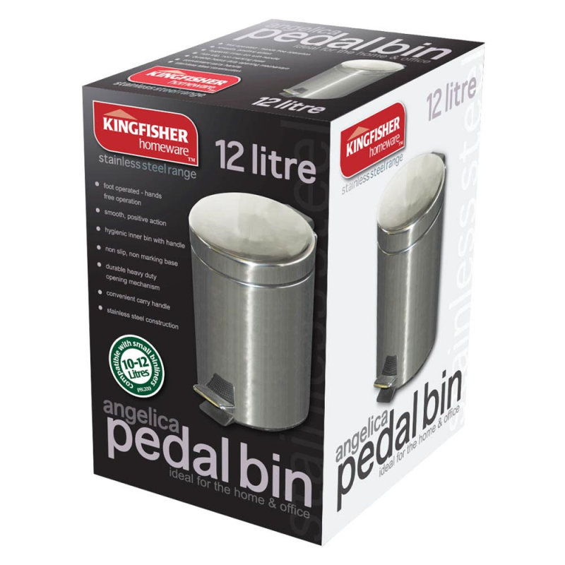 Aluminum Step On Outdoor Trash & Recycling Bin - 12L