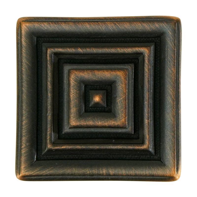 INNSBRUCK SQUARE KNOB ANTIQUE NICKEL FINISH, Bronze, 1 1/3"