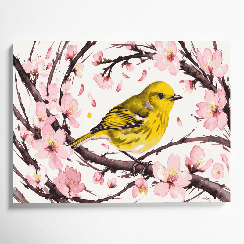Reproduction d'art sur toile oiseaux, H 20 po x l 24 po