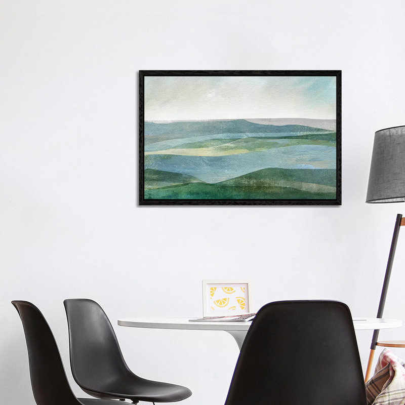 River Valley by Nan - Painting on Canvas, 101.6 cm H x 66.04 cm W, Black Framed Canvas