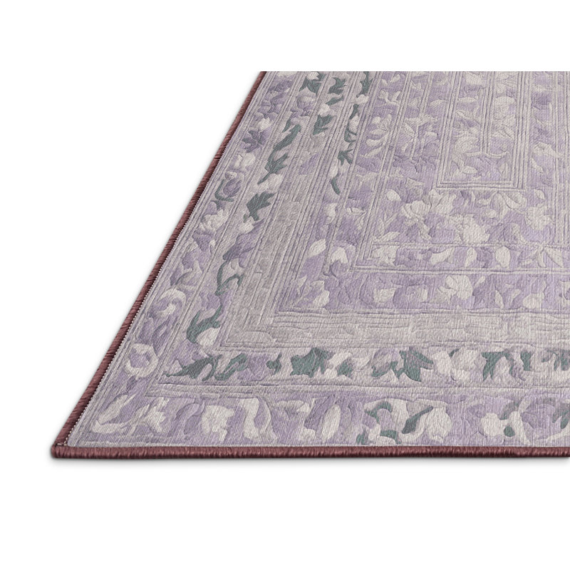 Machine Washable Beige Area Rug, Square 4'