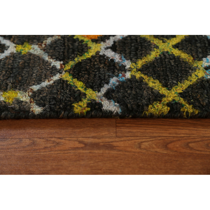 Tapis géométrique marocain noué à la main 9 x 11