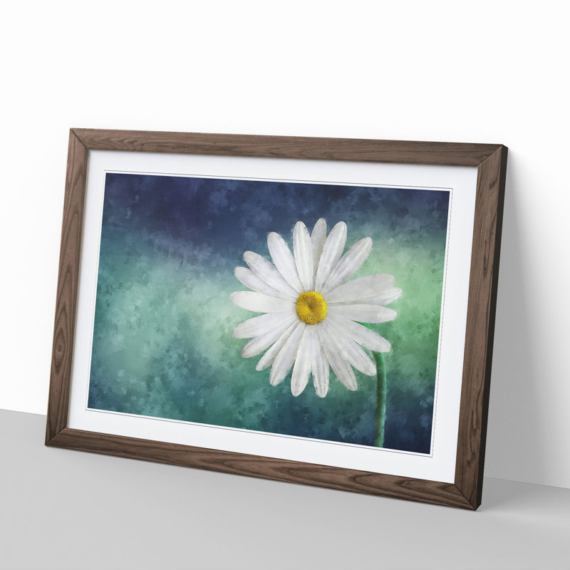 White Daisy Vol.2 Painting - Picture Frame Graphic Art, Walnut, 36cm H x 48cm W x 2cm D