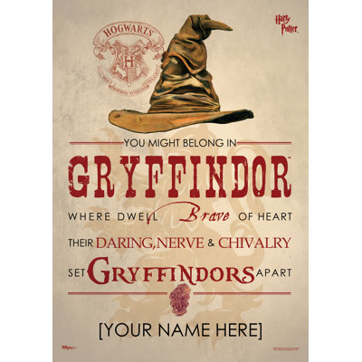Harry Potter (Sorting Hat Gryffindor – Personalized)’ – Unframed MightyPrint Wall Decor