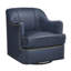 Fauteuil demi-tonneau pivotant en cuir véritable Fazio-1639651036