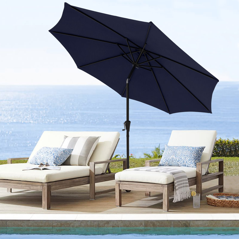 Parasol de marché octogonal 108 "Callan, Bleu foncé