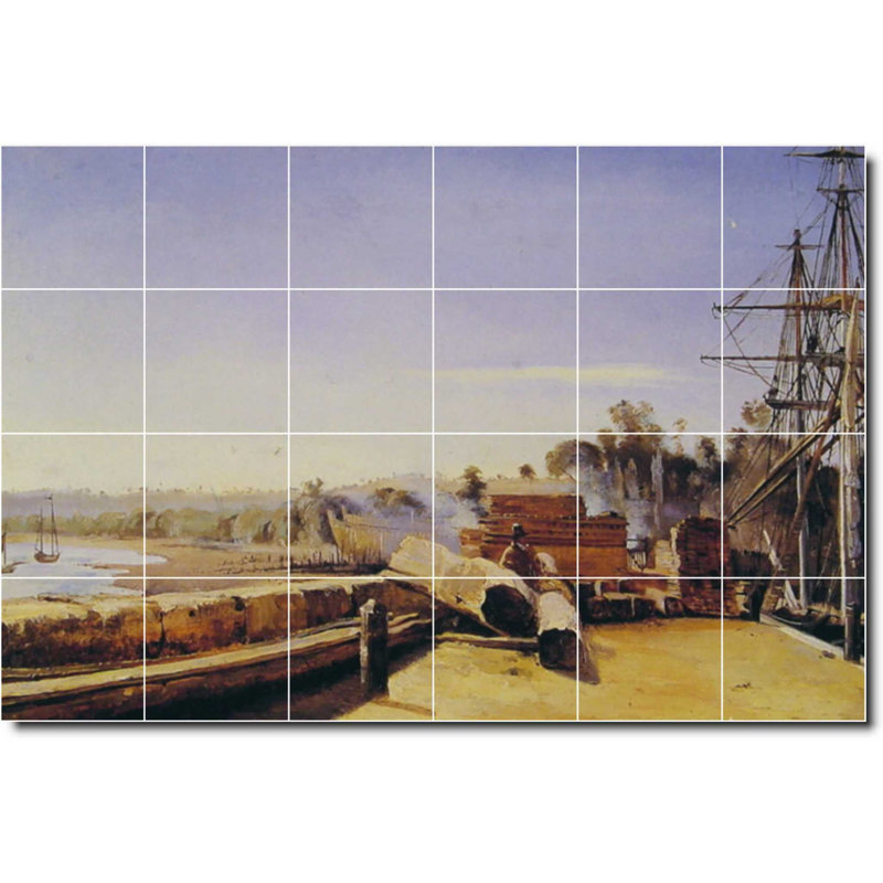 Carreau de céramique décorative 36 po x 24 po 6 po x 6 po, Bord de l'eau 02037