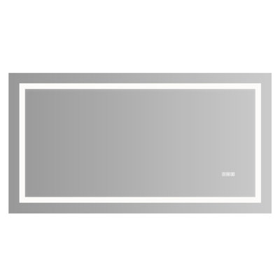 Fog 60" X 32" Led Bathroom Mirror With Touch Sensor, Adjustable Colors And Dimmable Brightness For Vanity Wall Smart Memory Dimming