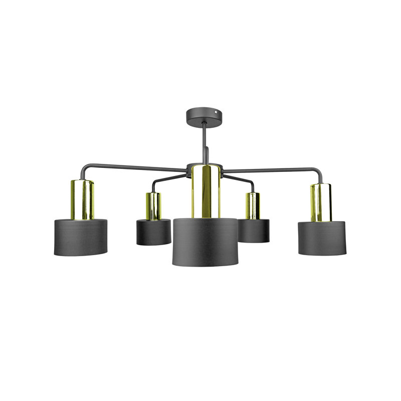 Mahadi Semi Flush Mount, Black/Gold