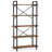 63" Tall  5-Tier Rustic Brown Industrial Metal Bookshelf Unit For Living Room, Office & Kitchen