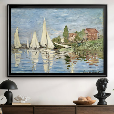 Regatta at Argenteuil-Claude Monet-Framed Gallery Wrapped Canvas-1872