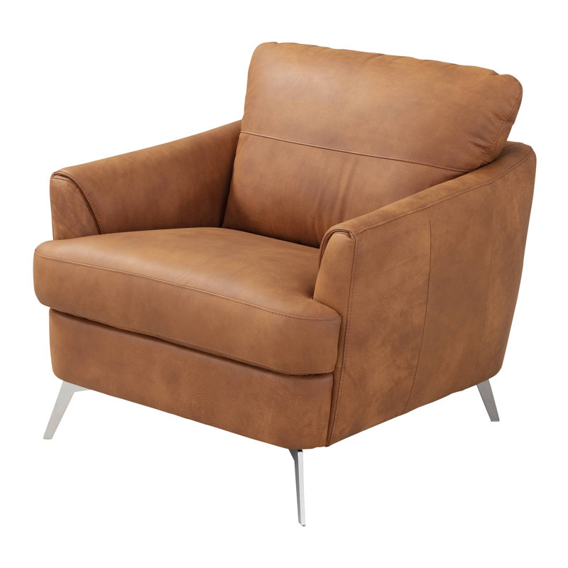 Fauteuil en cuir véritable l 36,6 po Janeil