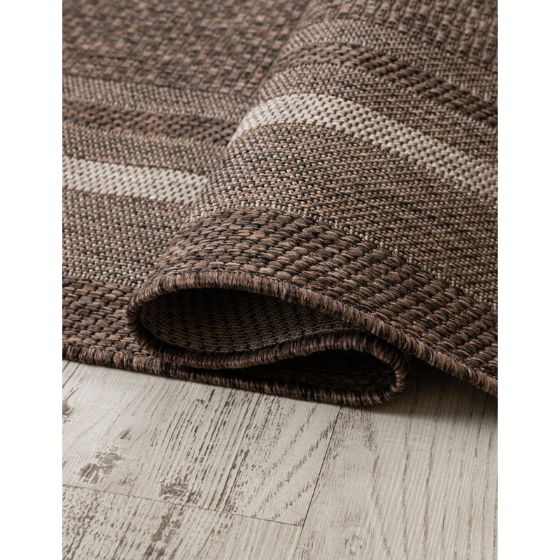 Rengin Brown/Sand Indoor / Outdoor Area Rug, Runner 2' x 12' 