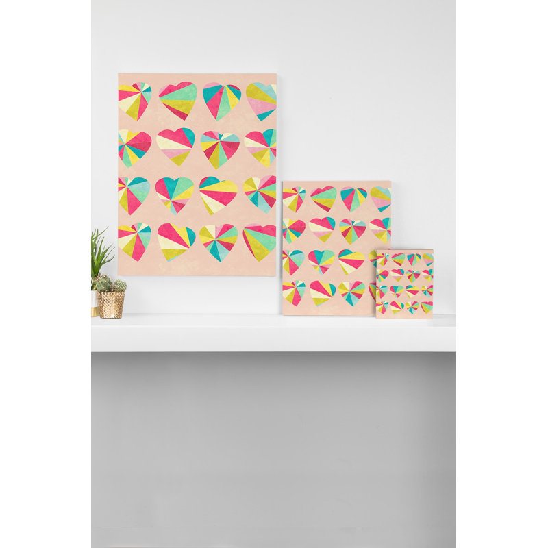« some hearts », impression sur toile, H 10 po x l 8 po x P 2 po