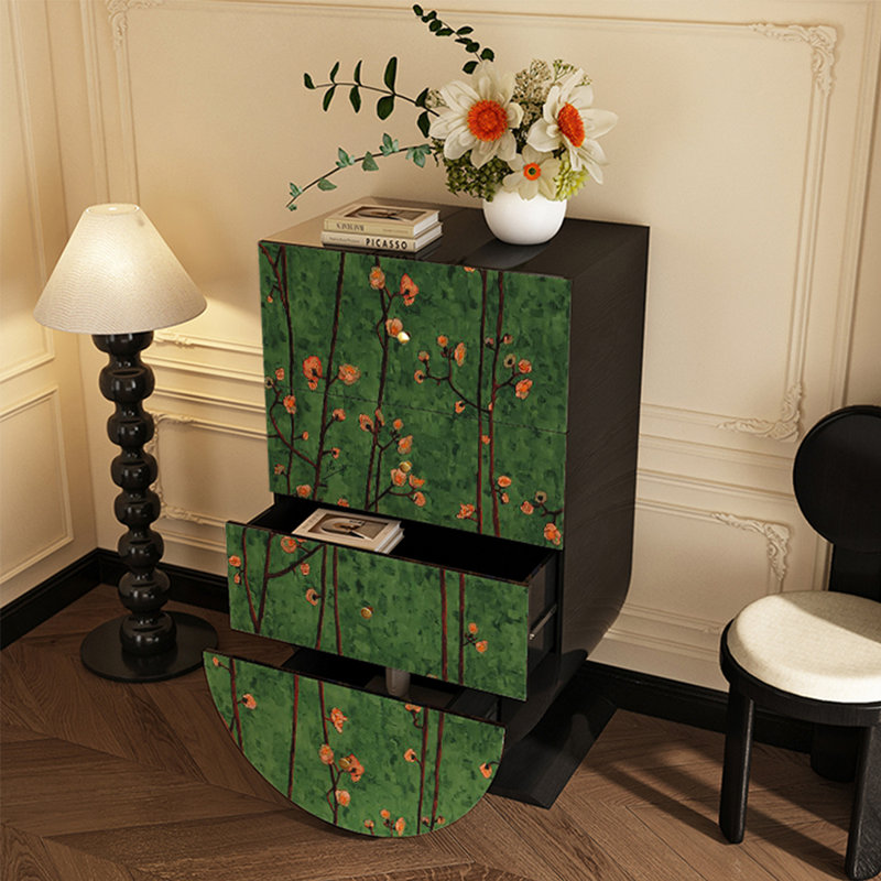 Multifunctional four-drawer wooden accent chest