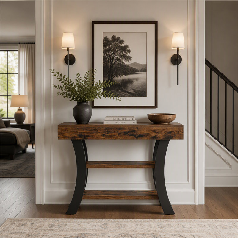 Console de 104 cm (41 po), table d'entrée avec tablettes de rangement