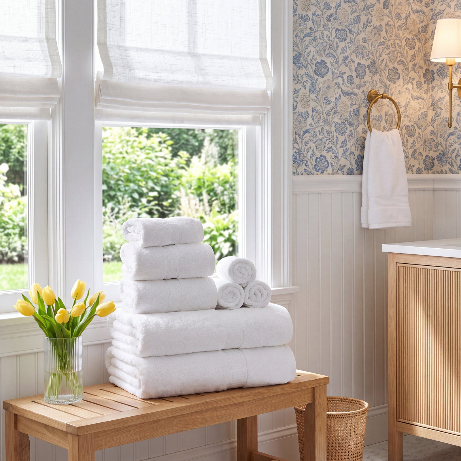 Renata 8-Piece Egyptian Cotton Towel Set, White