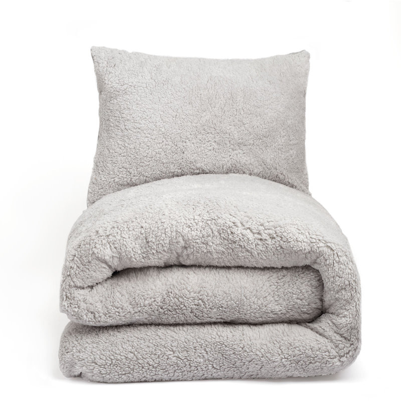 Maastricht Solid Colour Duvet Cover Set with Pillowcases, Double Duvet Cover, Silver