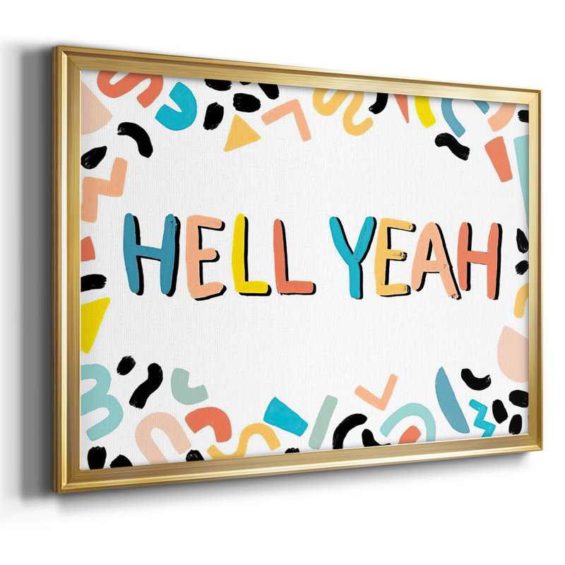 "90s phrases l'enfer ouais III", reproduction d'art sur toile, H 14 po x l 20 po x P 1,5 po, Or