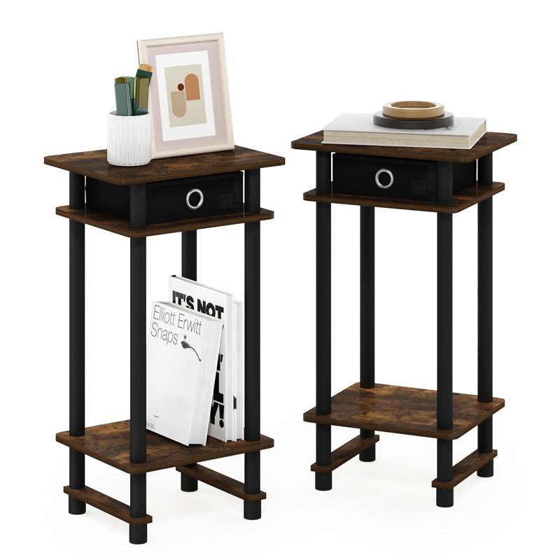 Asid End Table Set with Storage, Amber Pine
