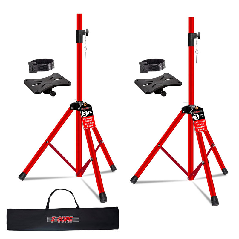 Support pour 5 haut-parleurs 5 trépieds réglables de 31 à 36 po pour trépieds de sonorisation de 35 à 33 po, Rouge